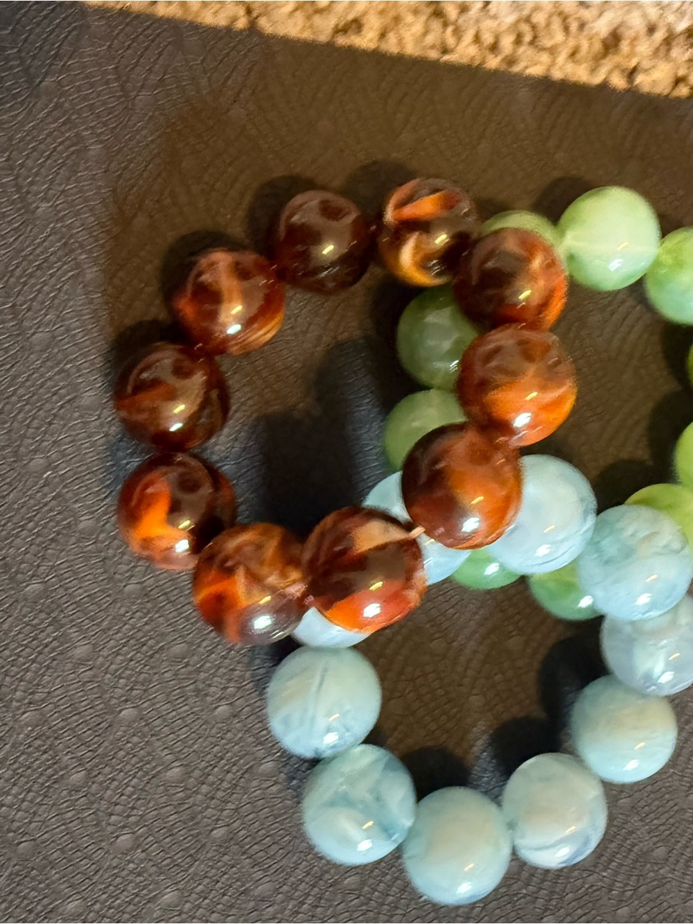 Natural Brown Swirl Beaded Bracelet - Women Jewelry 15